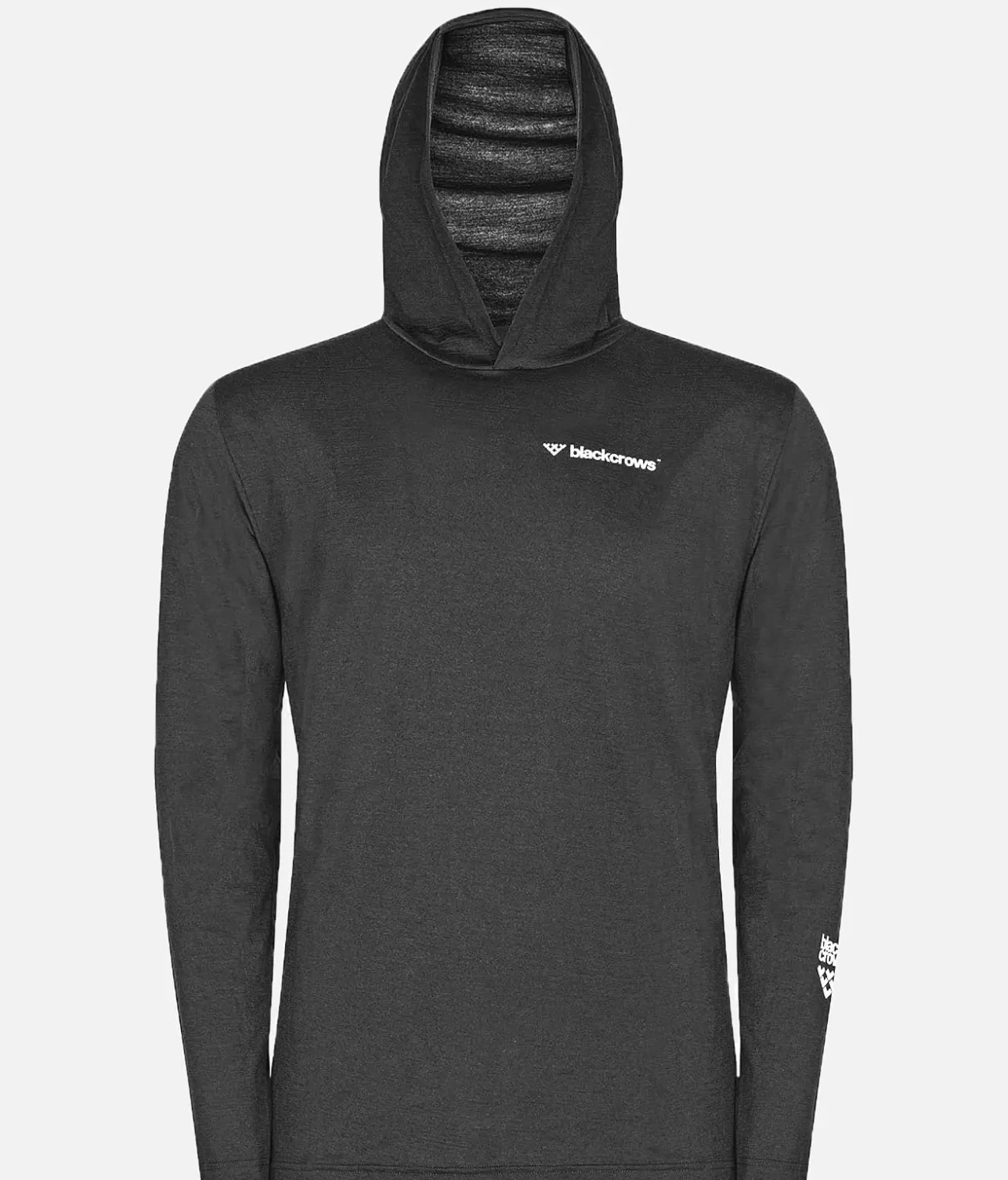 Men Black Crows Men's Merino Blend Hoodie T-Shirt