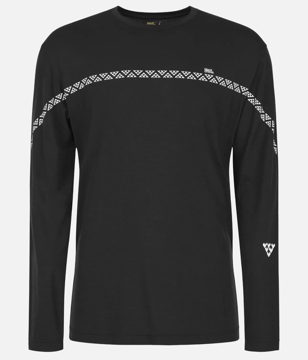 Men Black Crows Men's Merino Long Sleeve Line Tee