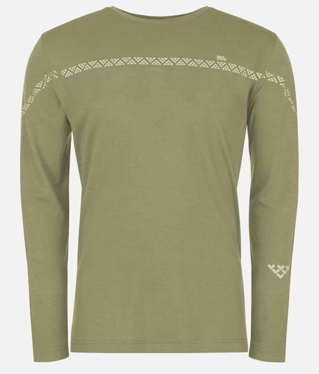 Men Black Crows Men's Merino Long Sleeve Line Tee